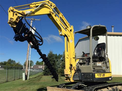 horizontal augers for mini excavators|mini excavator with auger rental.